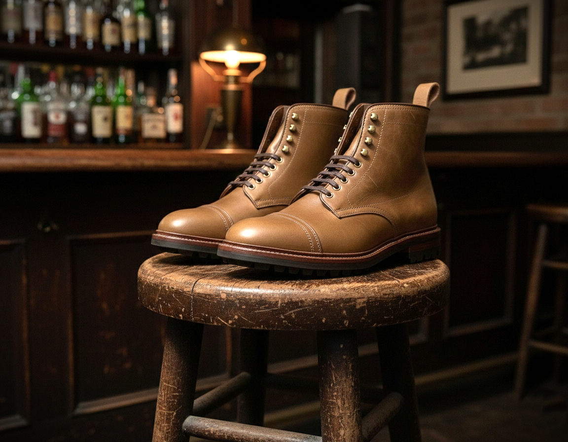 Alden X Ealdwine "Ames Boot" Horween Natural CXL 2x2 Cap Toe  Boot on Commando  PREORDER $200