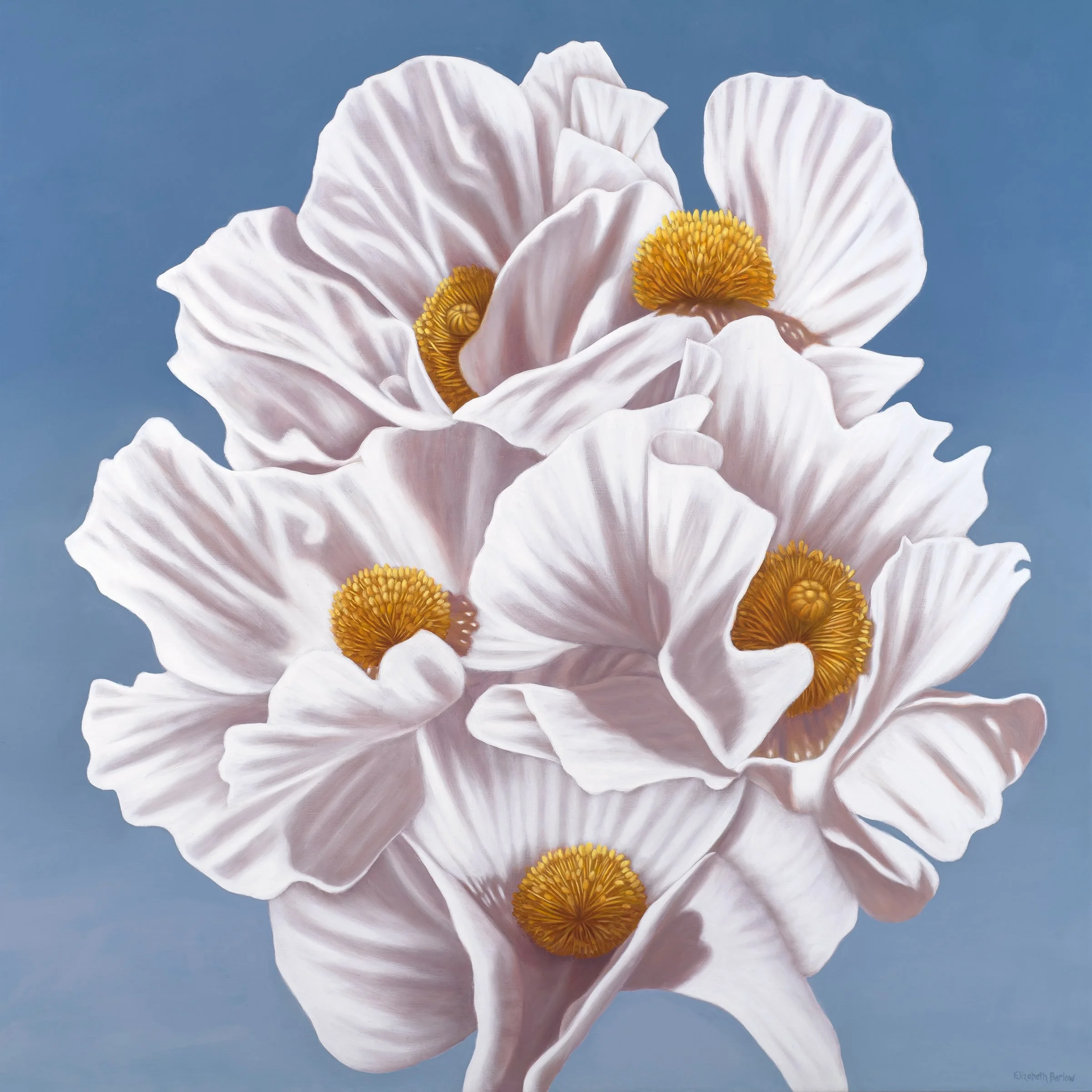 This is &ldquo;Messengers,&rdquo; just delivered to @andranorrisgallery for the upcoming exhibition SEED.   I love looking back at a painting&rsquo;s journey, from the first brushstrokes on the canvas laden with all the hopes I had its becoming.  And