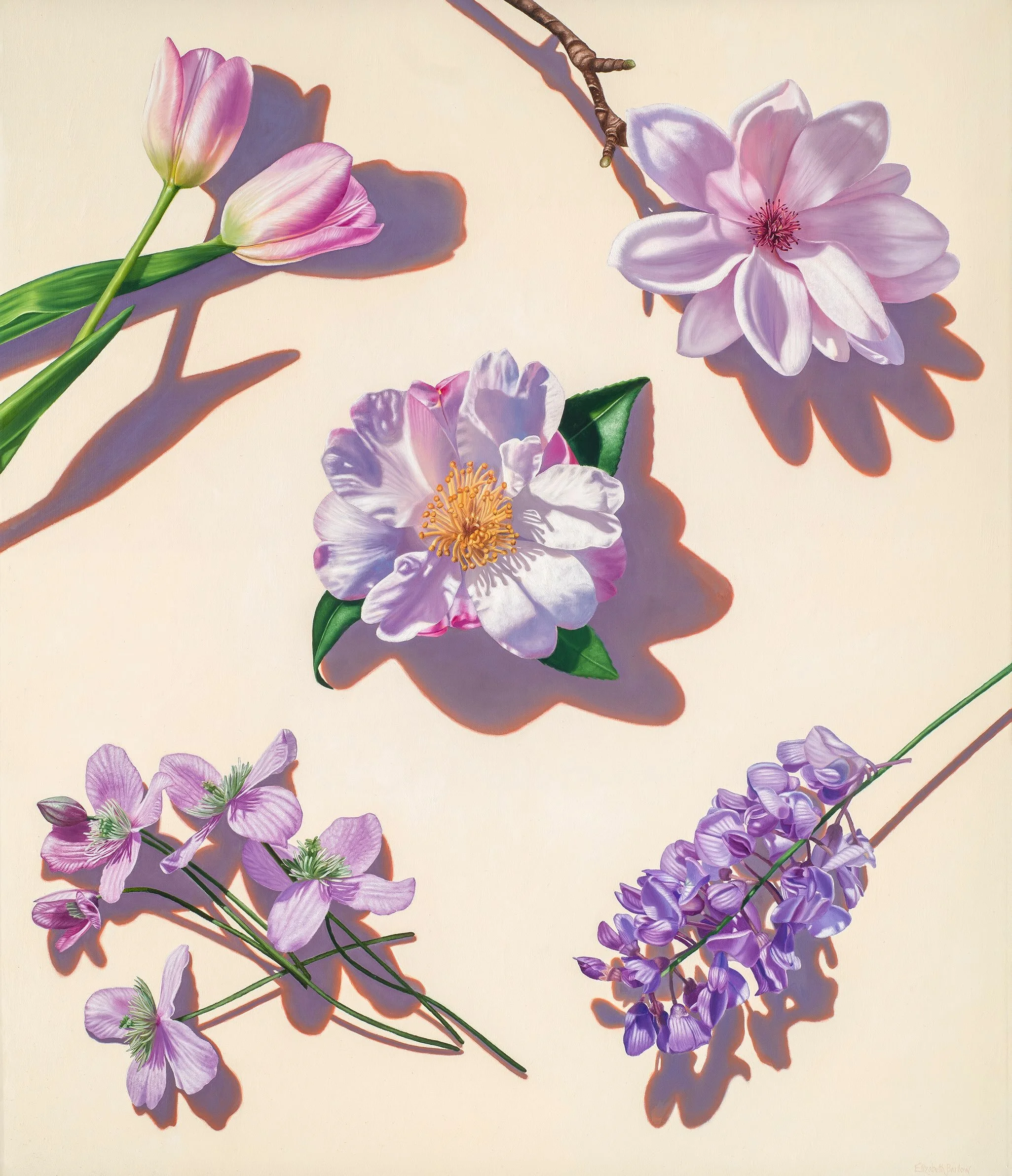 She is the reason I began painting flowers. 

She was many things, but always a gardener.  Over decades, she created a garden of beauty and calm with winding paths, a small pond, and billowing beds of flowers, ferns, and shrubs.  Working in the garde