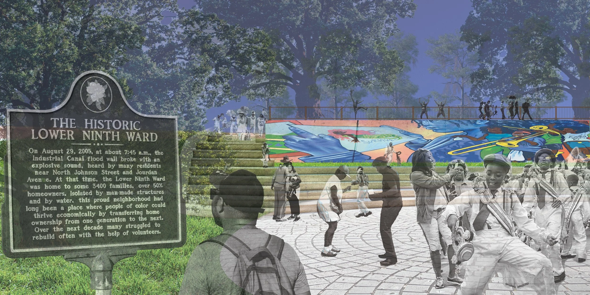 Eternal Seeds Memorial Plaza, digital collage