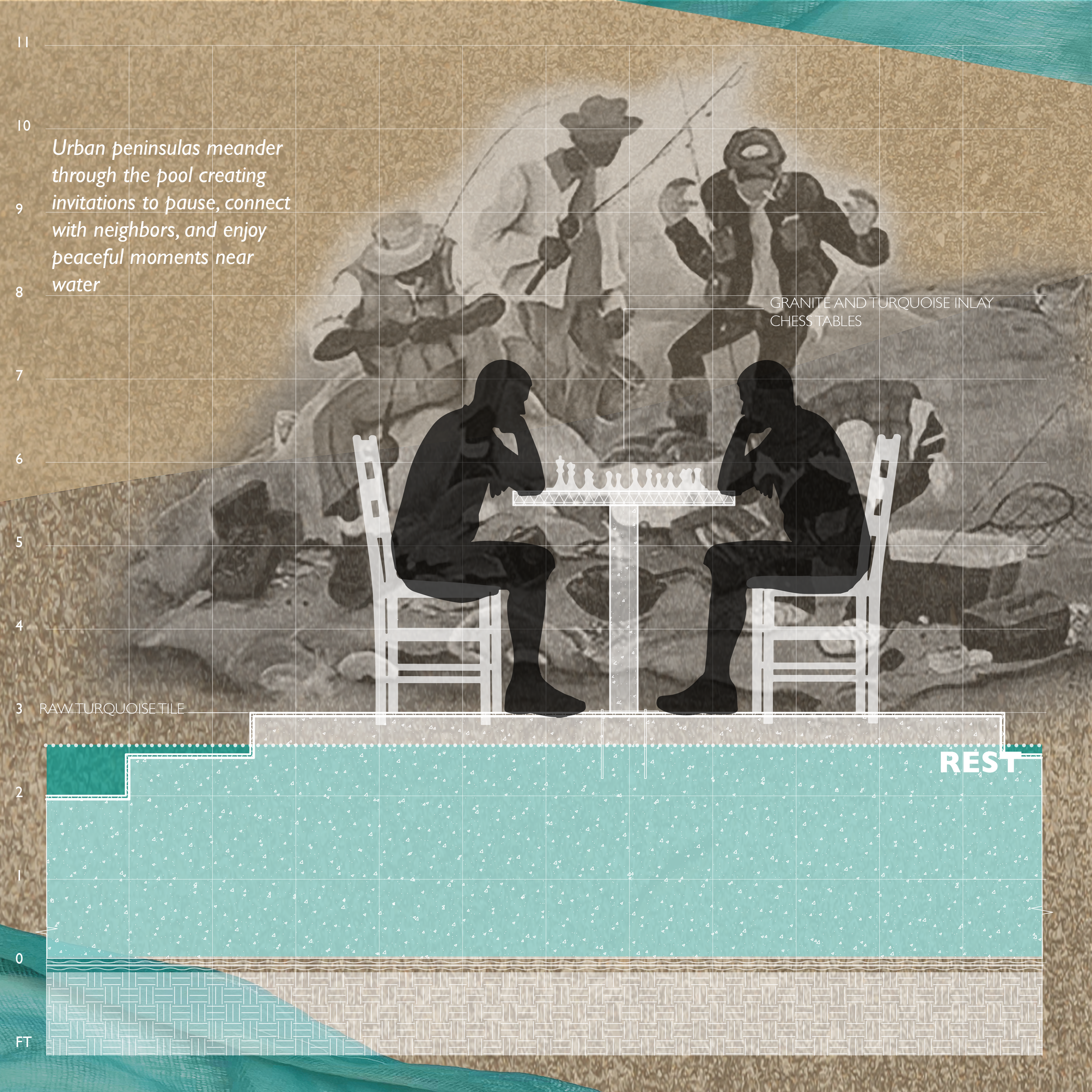 "Rest” section vignette, collage includes painting by AnnieLee