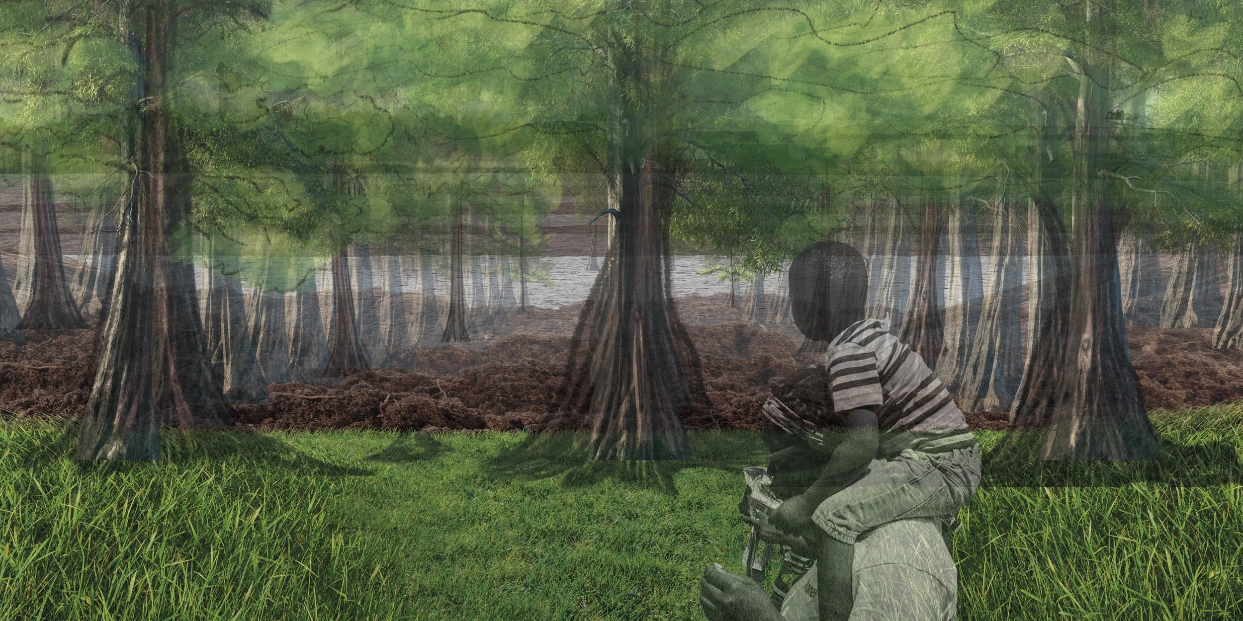 Evolving Cypress Forest, digital collage