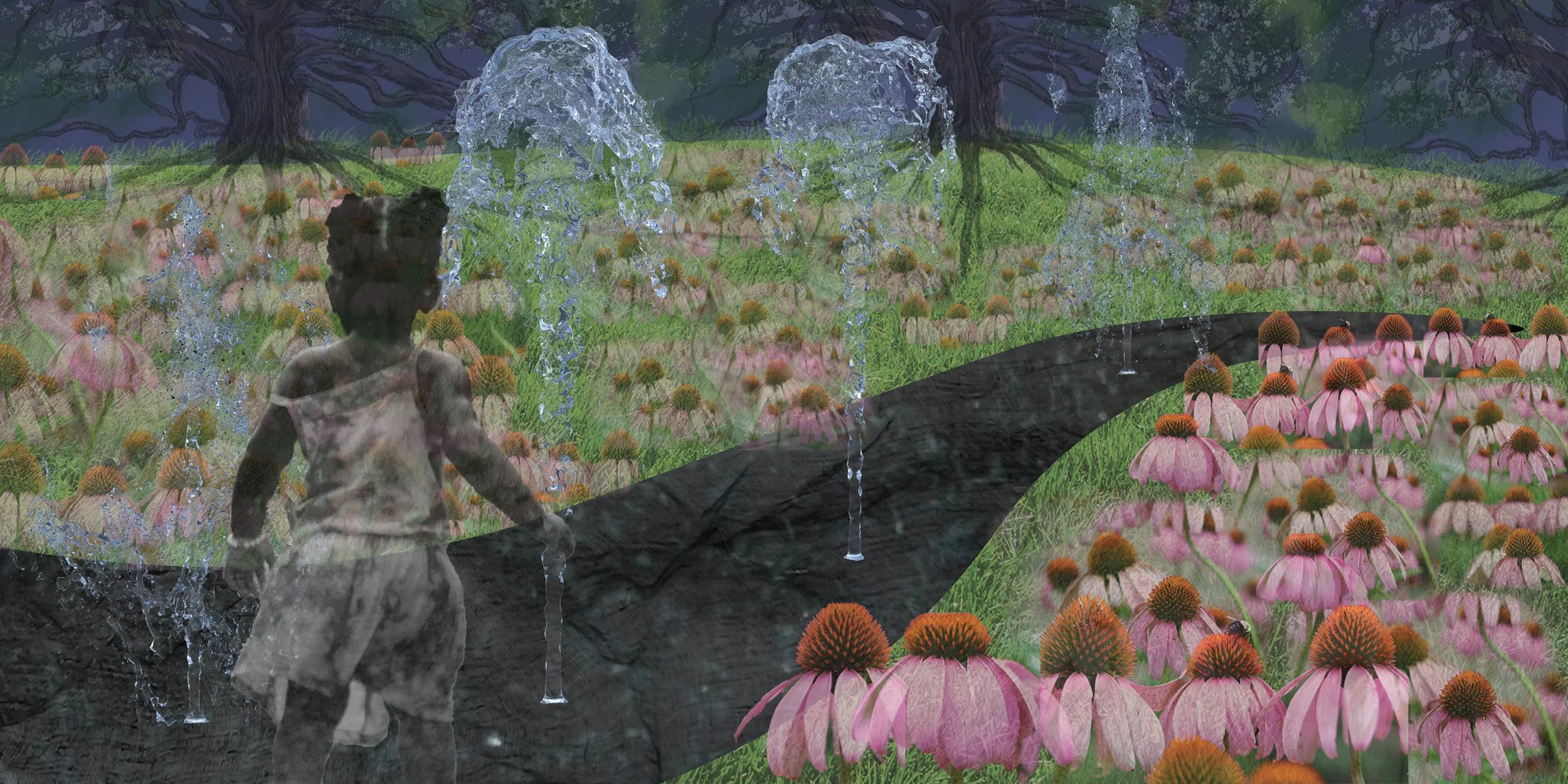 Fountain River perspective collage