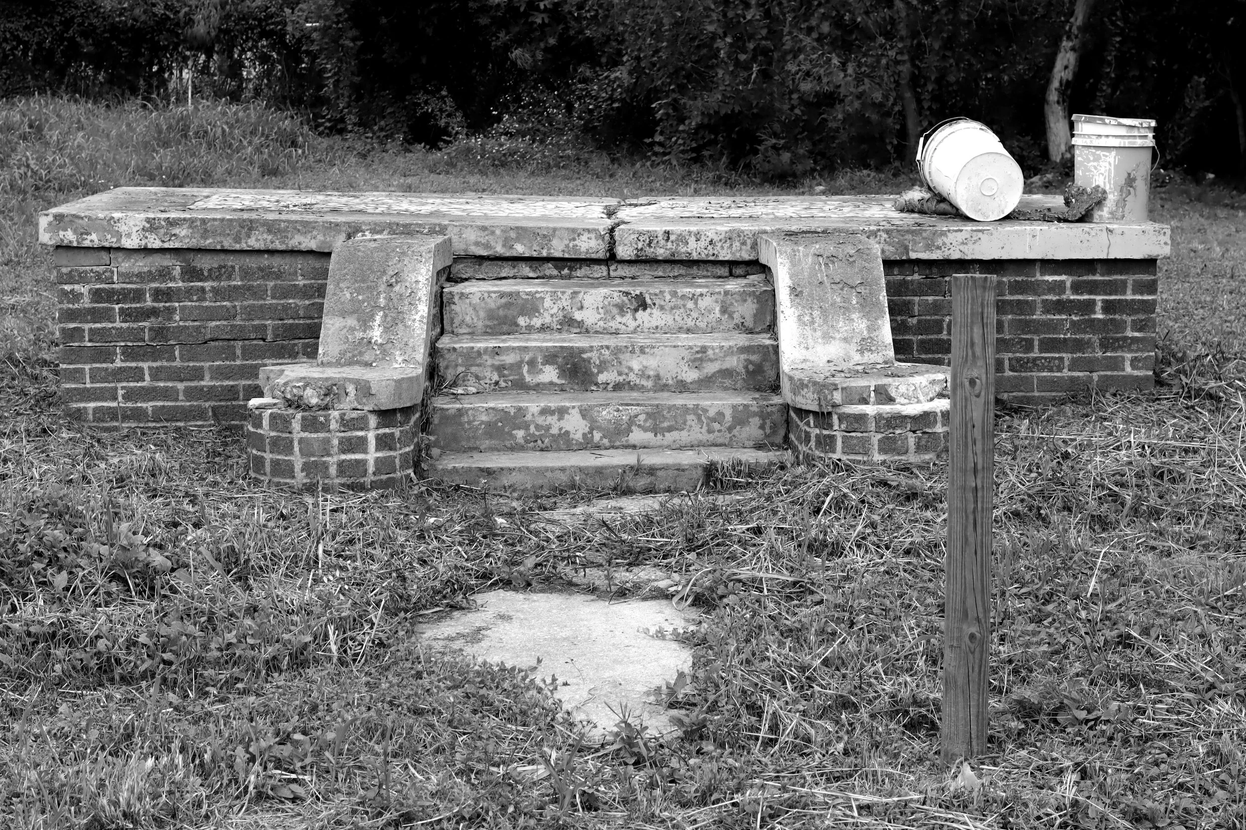 "2415 Forstall Ave," photograph of porch stoop ruins from Katrina, 2025