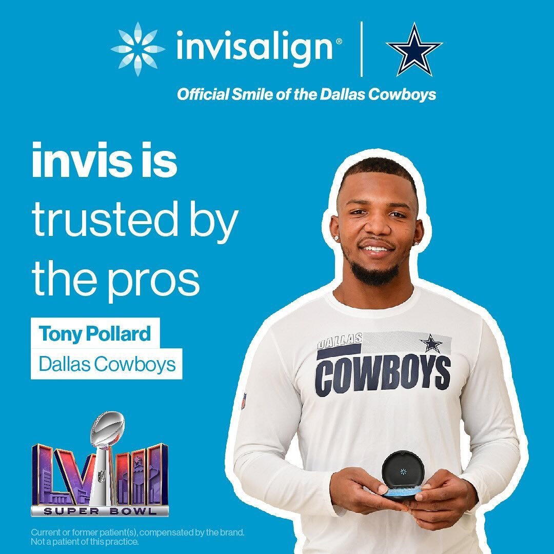 The @Invisalign brand and the @nfl know that to get the best you need to trust the pros. The best choose the best, which is why NFL athletes trust their smiles to the #1 clear aligner in the world* &ndash; Invisalign&reg; aligners. 

Book a consultat