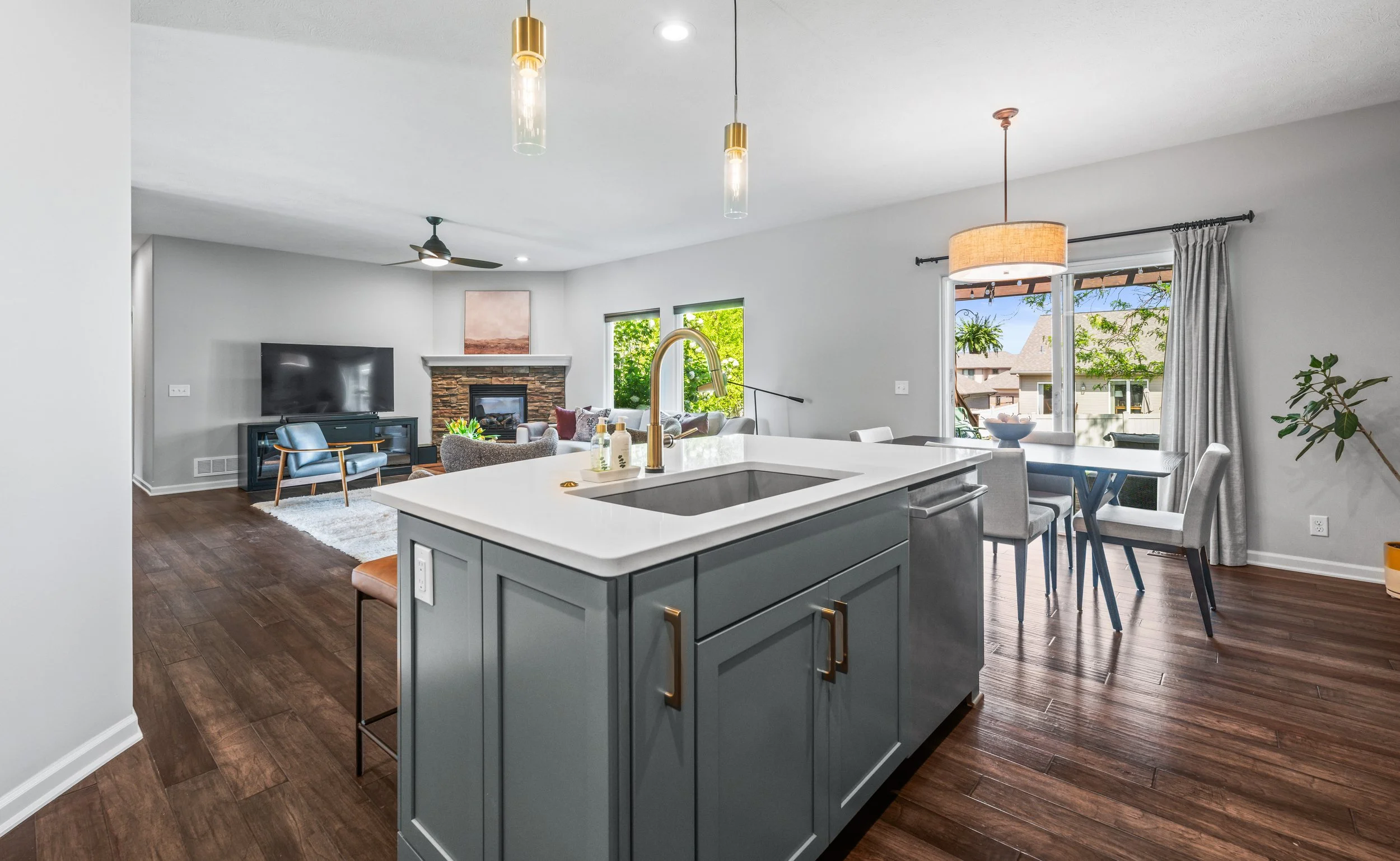 Kitchen interior with natural light, HDR real estate photography