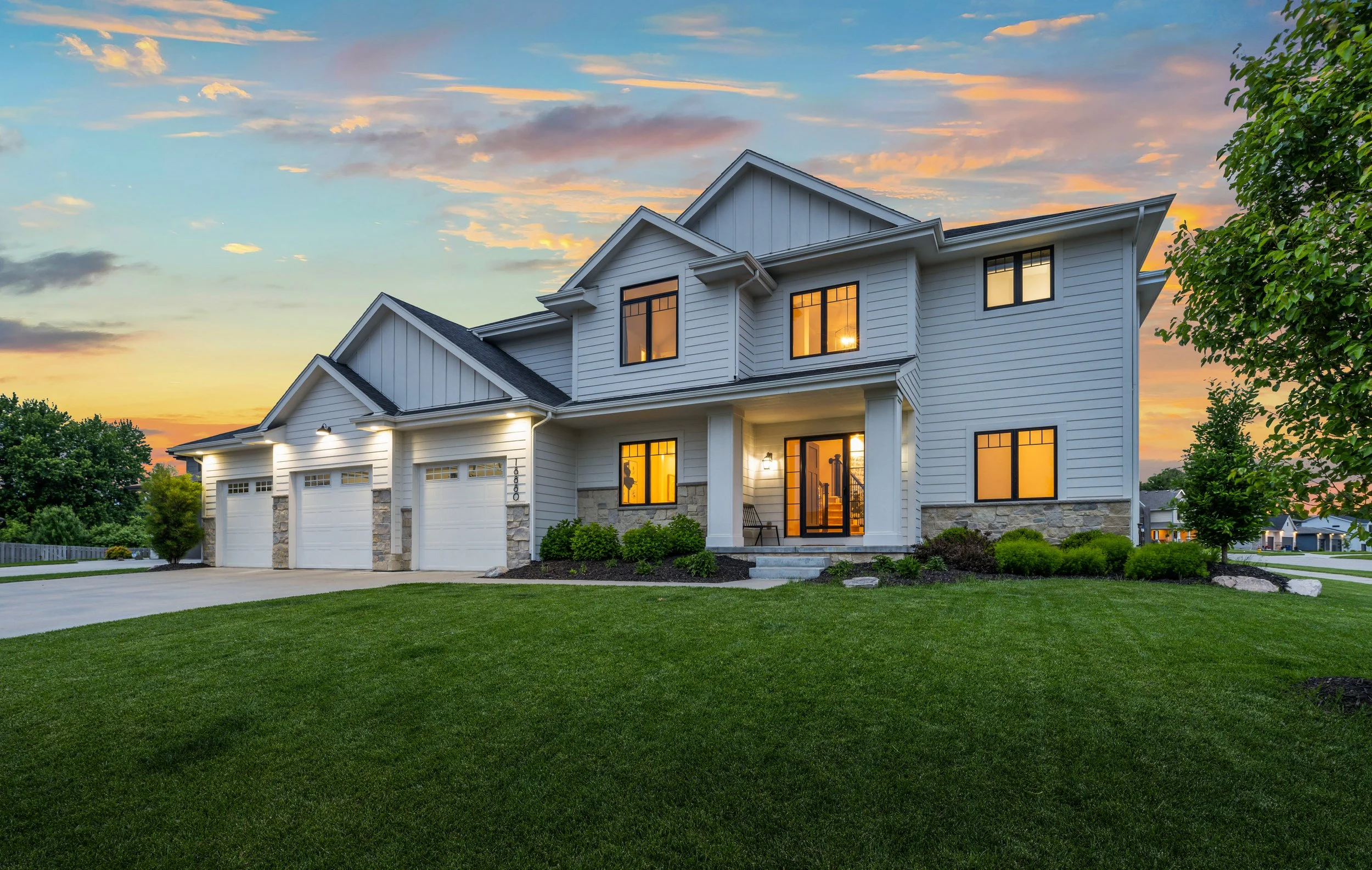 Twilight home exterior showcasing HDR real estate photography by Gabriel Khan Media