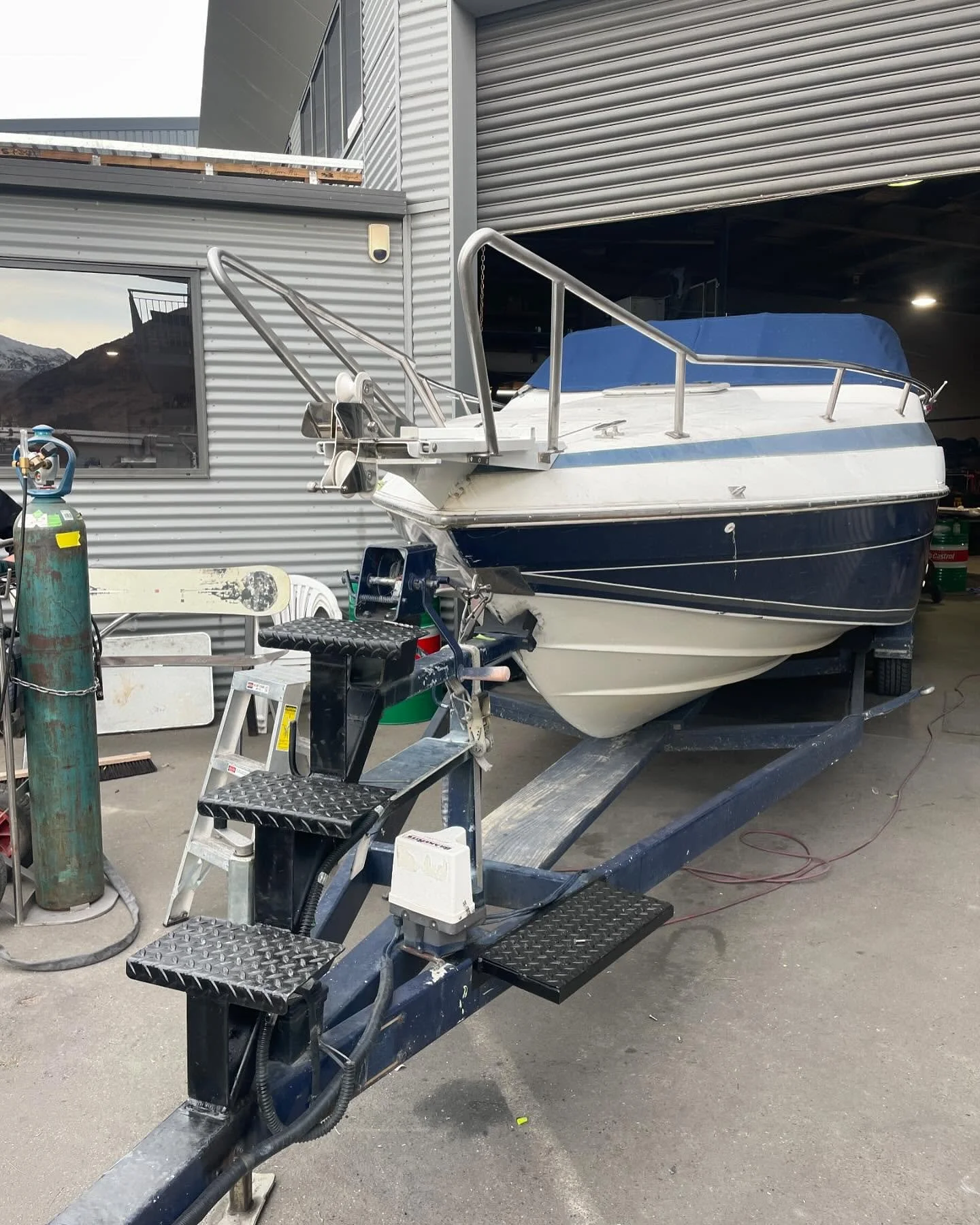 Marine metal work framing handrail 