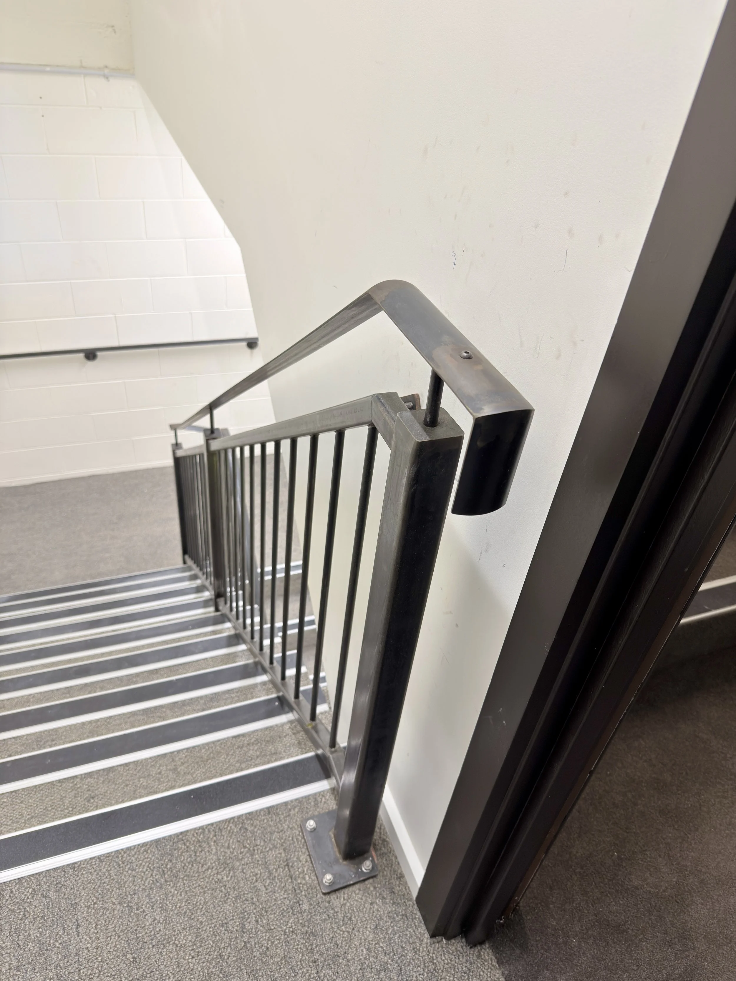 raw steel handrail