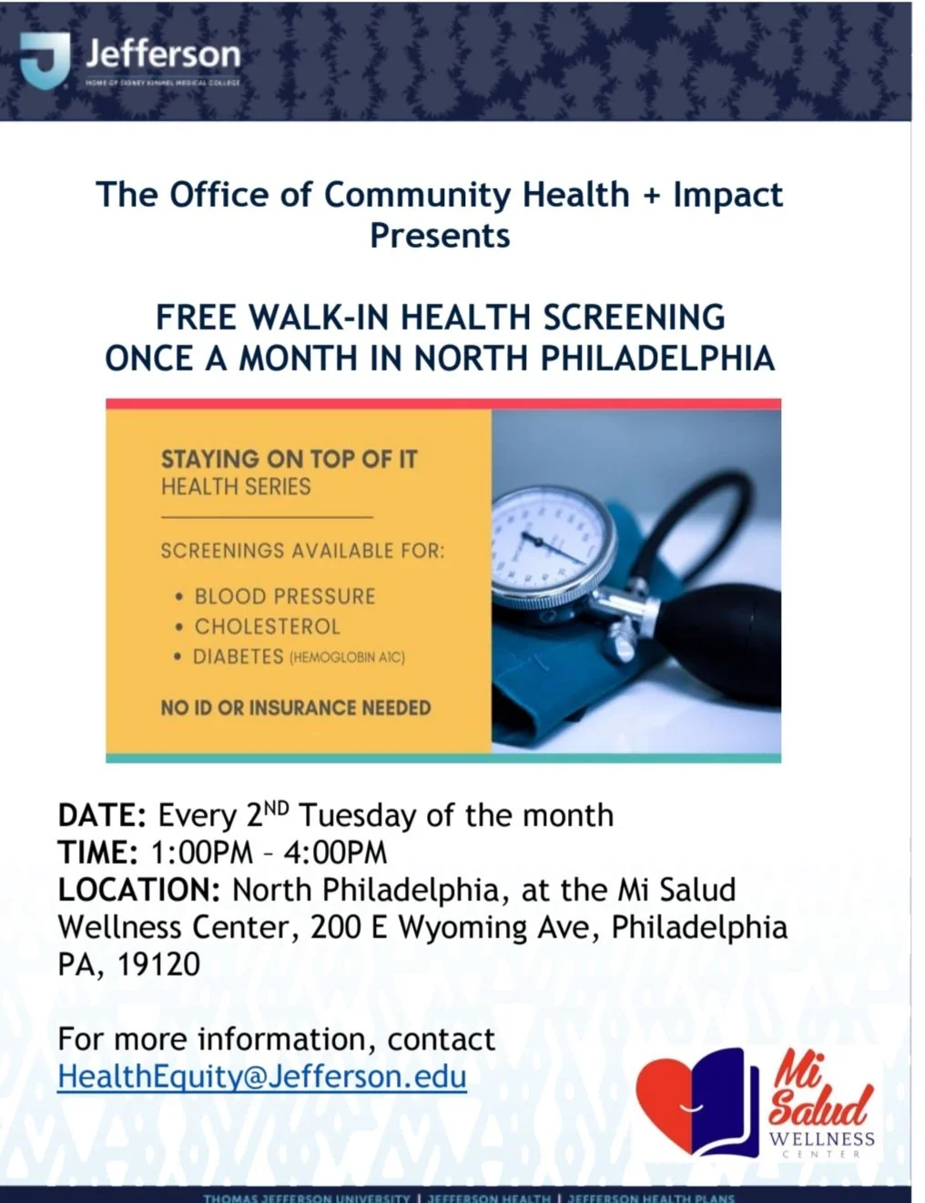 Walk-in Health Screenings 