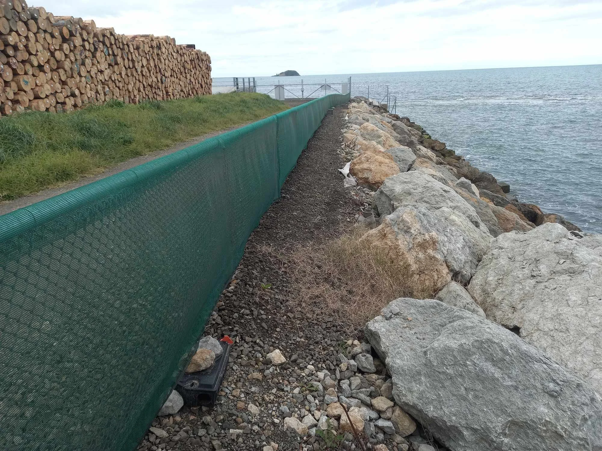 Eastland's Port purpose built protection fence to prevent kororā from entering port operational areas. Image Credit: Nicola Carter, Ecoworks