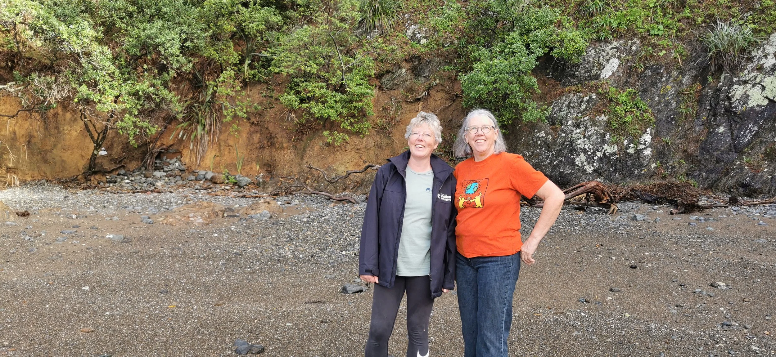Hiltrun visits Helen from Waiheke Penguin Project to see how she has been providing nest boxes for safe habitat away from the ocean