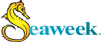 Seaweek logo, with a seahorse for the letter S
