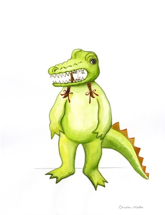 "Power Suit," Christen Mattix, watercolor and pencil, private collection.