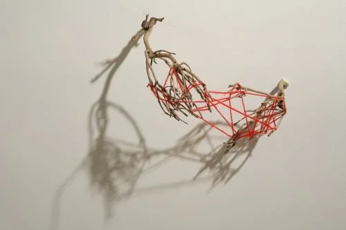 "Mother-Daughter," 2010, Christen Mattix, ivy and yarn, dimensions variable.