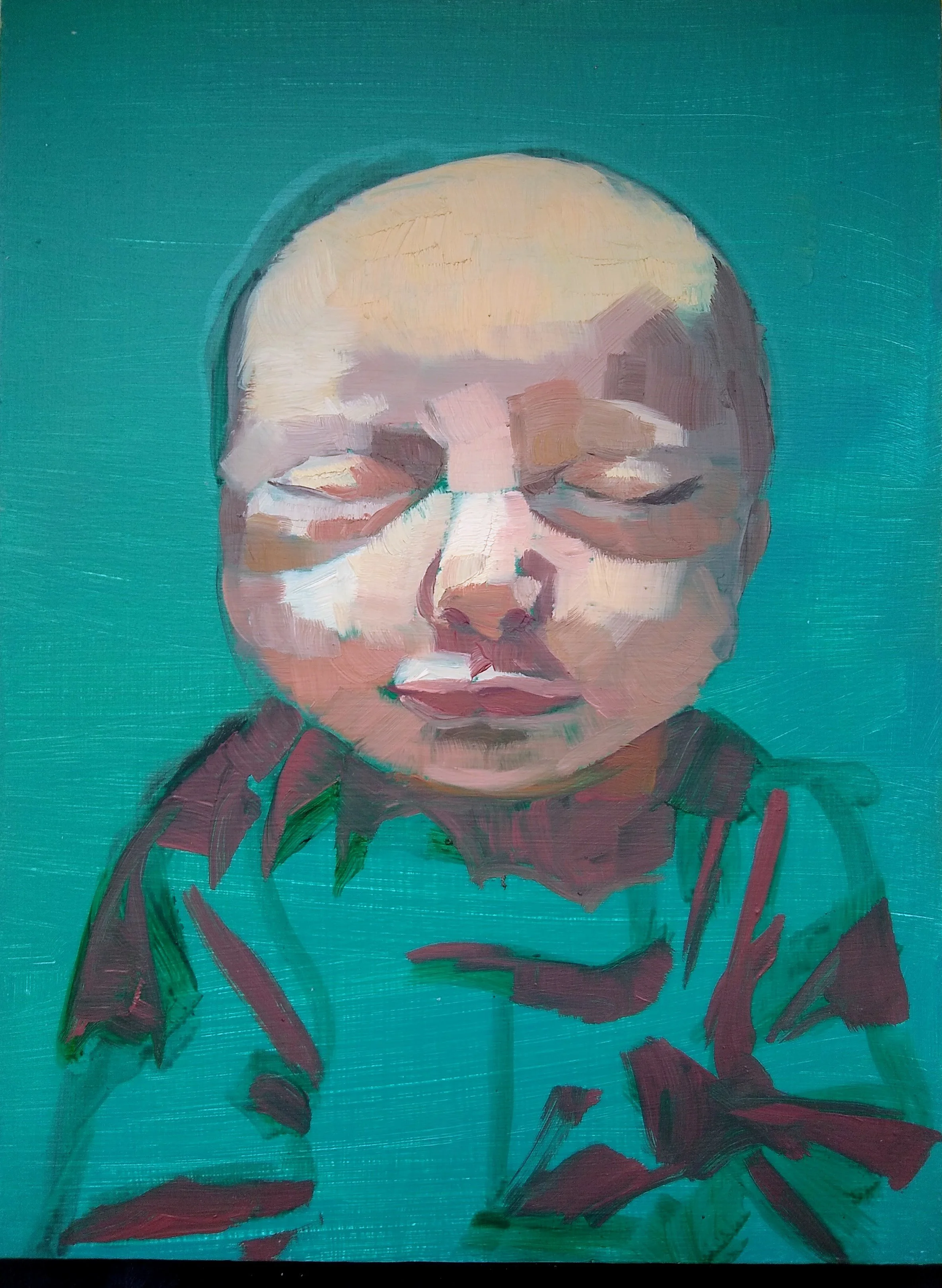 Newborn, 2024, oil on panel, 9 x 12 inches