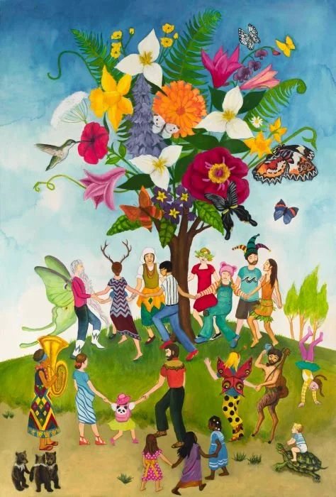 "The Eternal Dance," Christen Mattix, acrylic and watercolor, 24 x 36 inches, private collection.