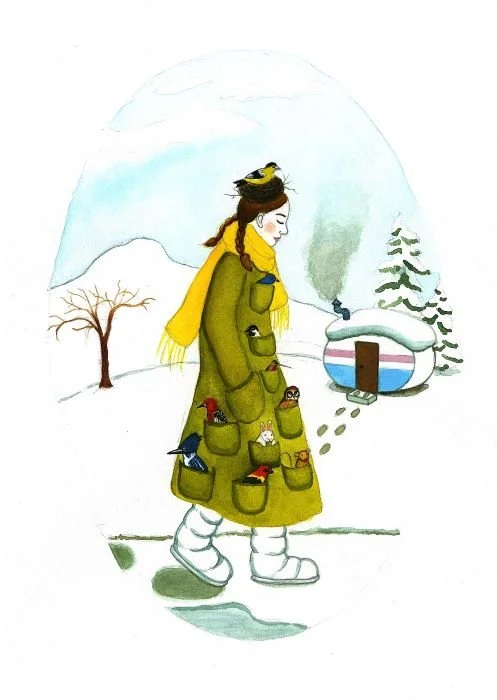 "Lovecote," by Christen Mattix, watercolor, private collection.