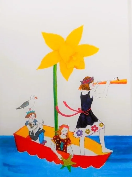 "The Three Graces," Christen Mattix, watercolor, 9 x 12 inches