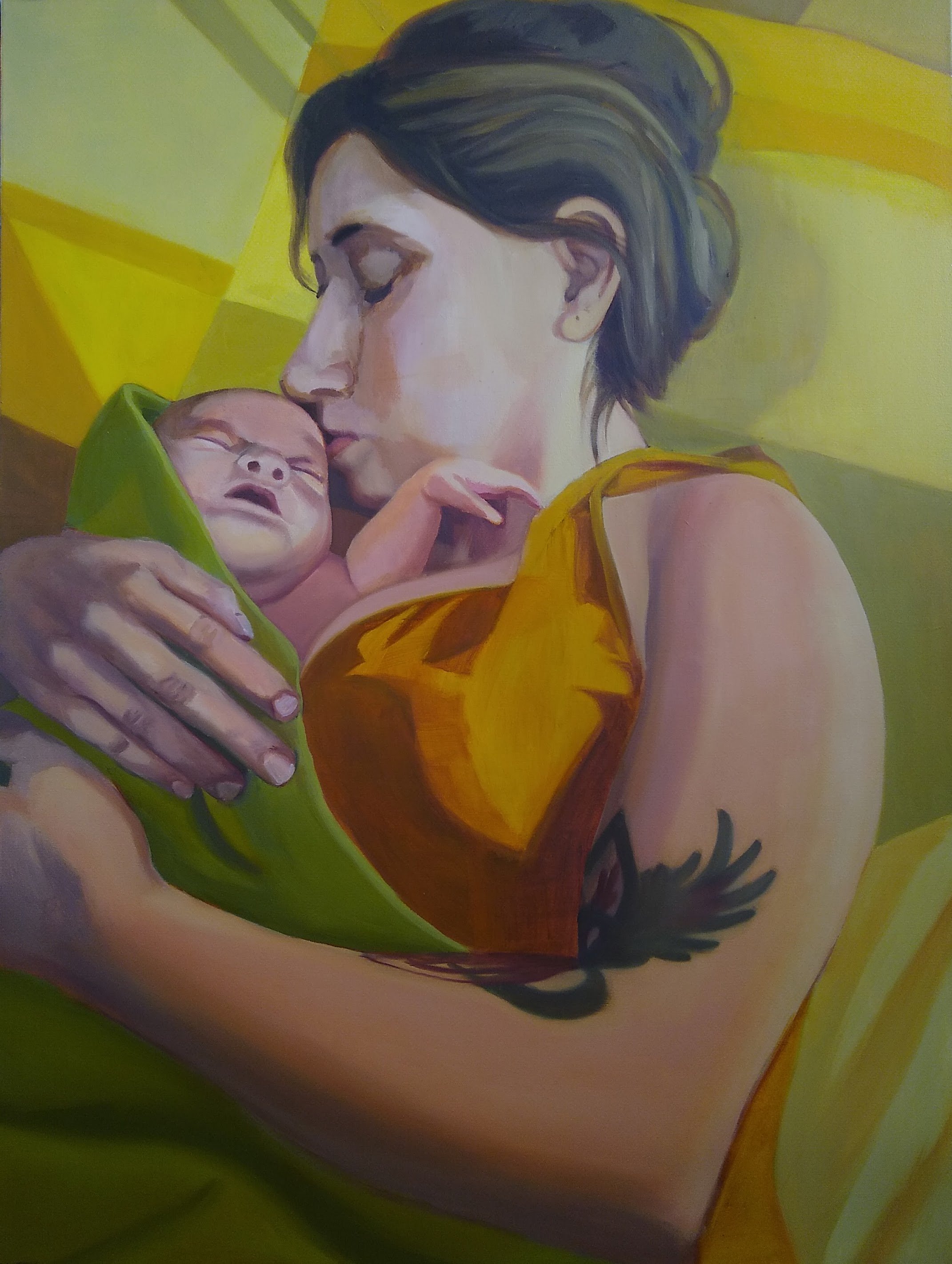 "Ashlee and Eden," 2024, Mattix, 36 x 48 inches, oil on canvas. SOLD