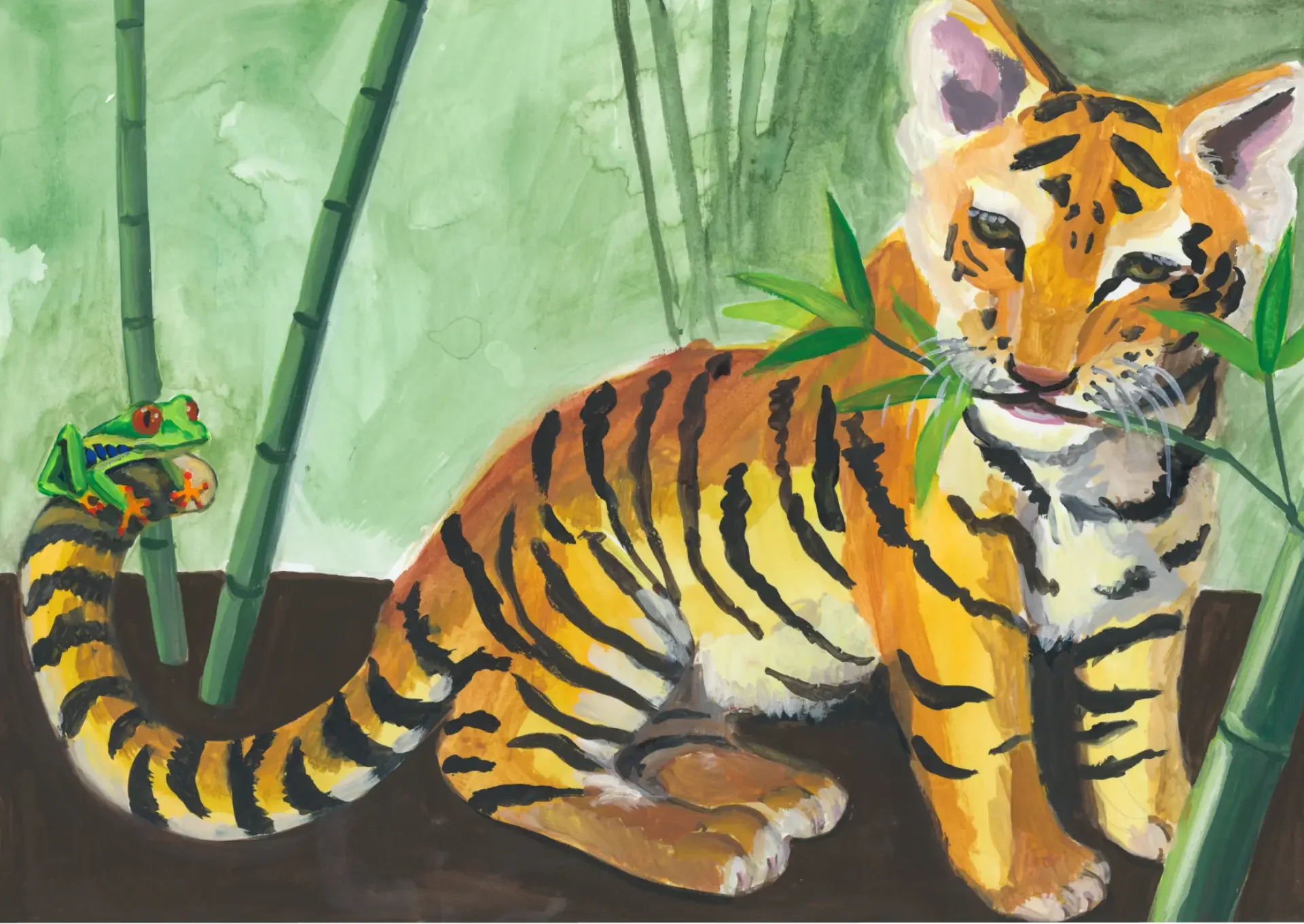 Illustration sample from "The Inventor of Stripes," by Stephanie Pilar, 2026, Christen Mattix, gouache.
