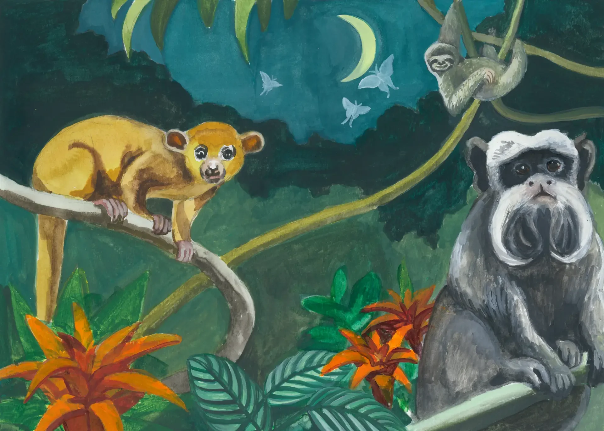 Illustration sample from "The Inventor of Stripes," by Stephanie Pilar, 2026, Christen Mattix, gouache.