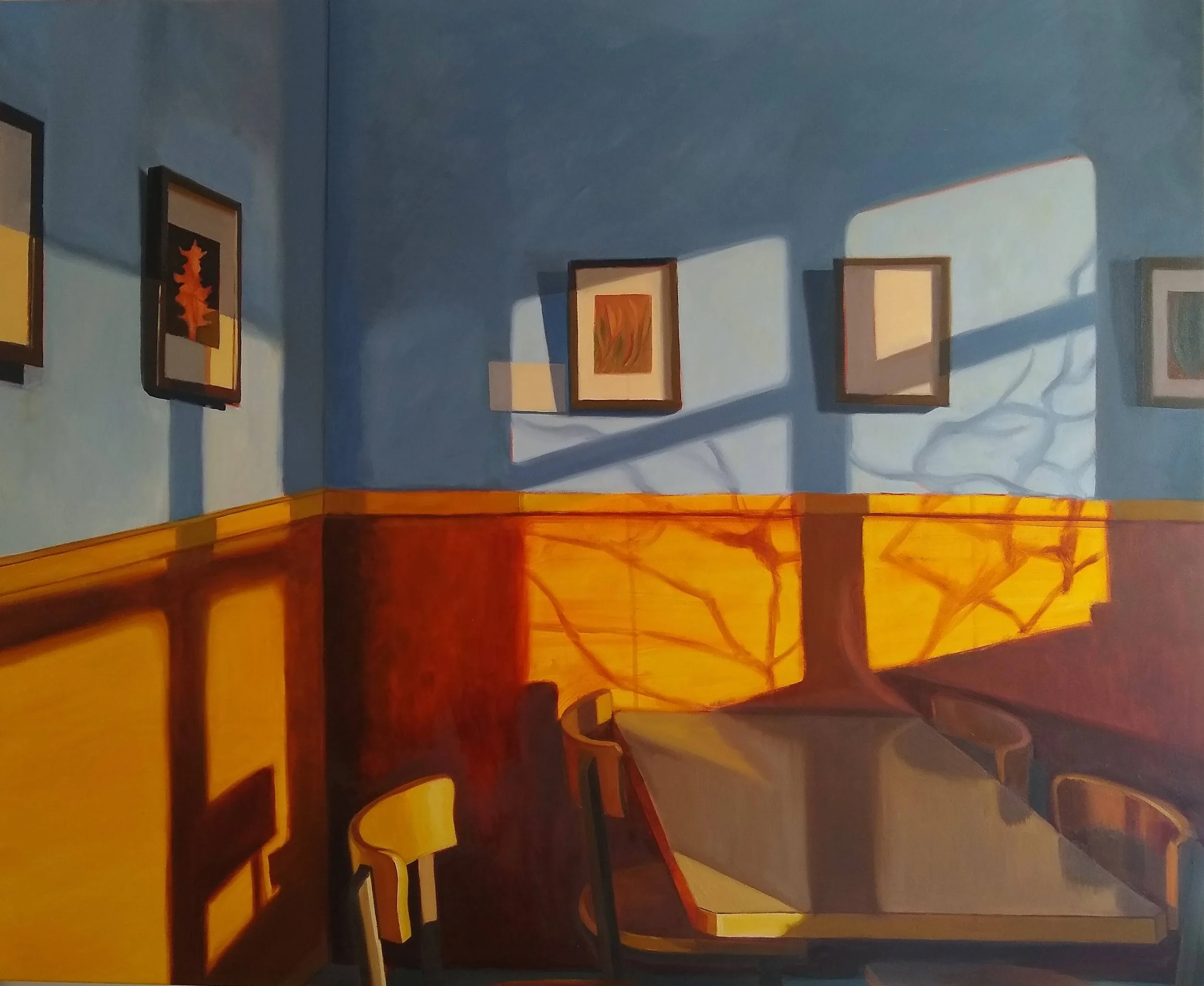 "Tree Shadows" 2025, Mattix, oil on canvas, 46 x 60 inches, $6000, Available