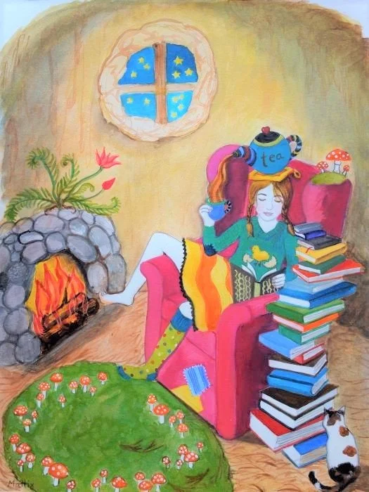 "Nest," Christen Mattix, acrylic and watercolor, 9 x 12 inches, private collection.