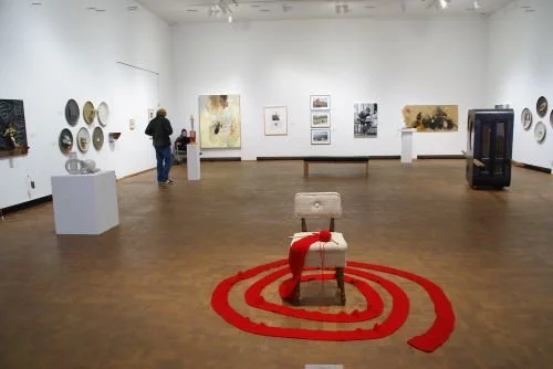 "Knitting Meditation for Peace," Installation in 2012 at Western Gallery, Western Washington University, Bellingham, WA
