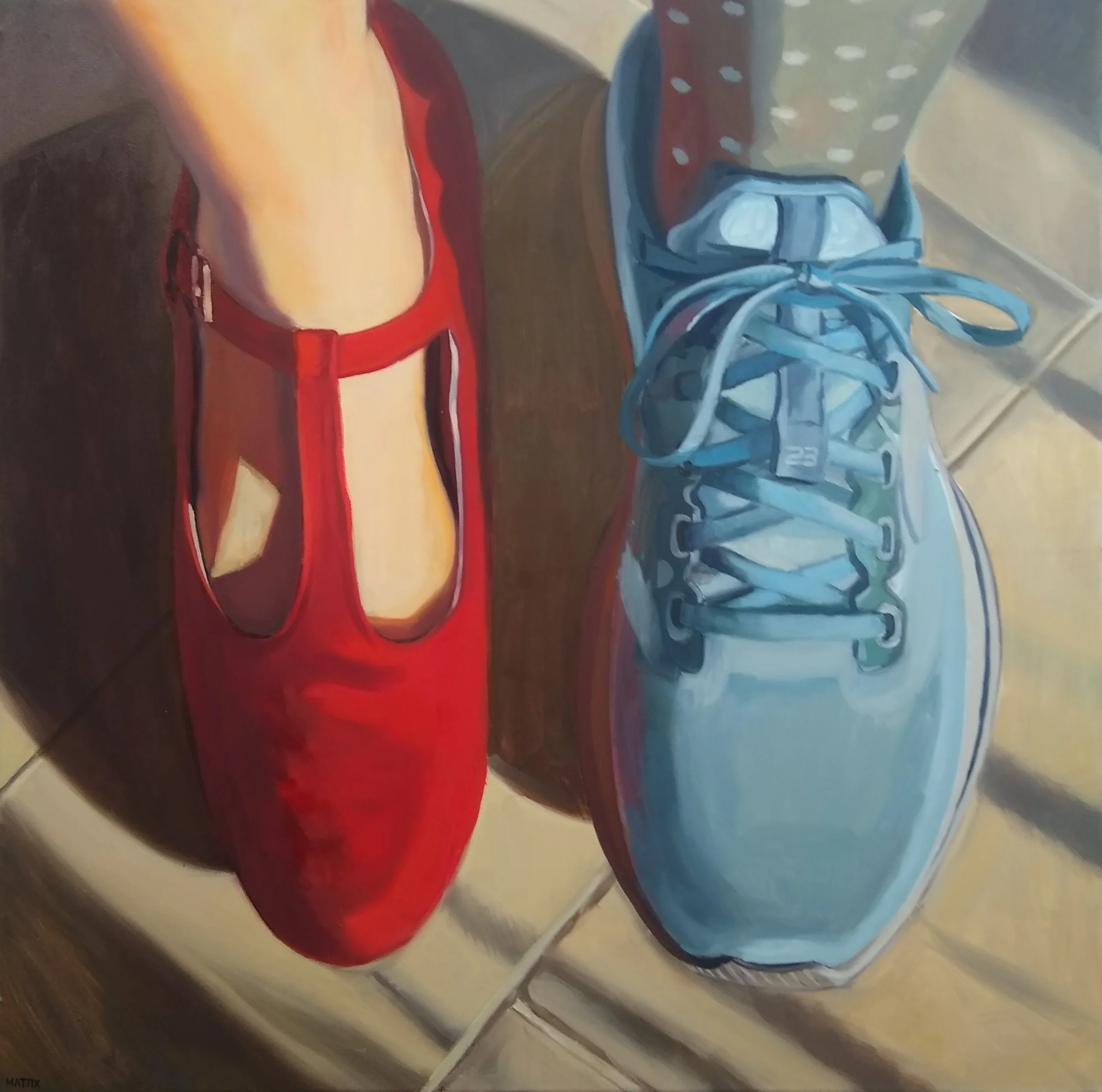 "Between Worlds," 2025, Mattix, oil on canvas, 36 x 36 inches, $3000, Available