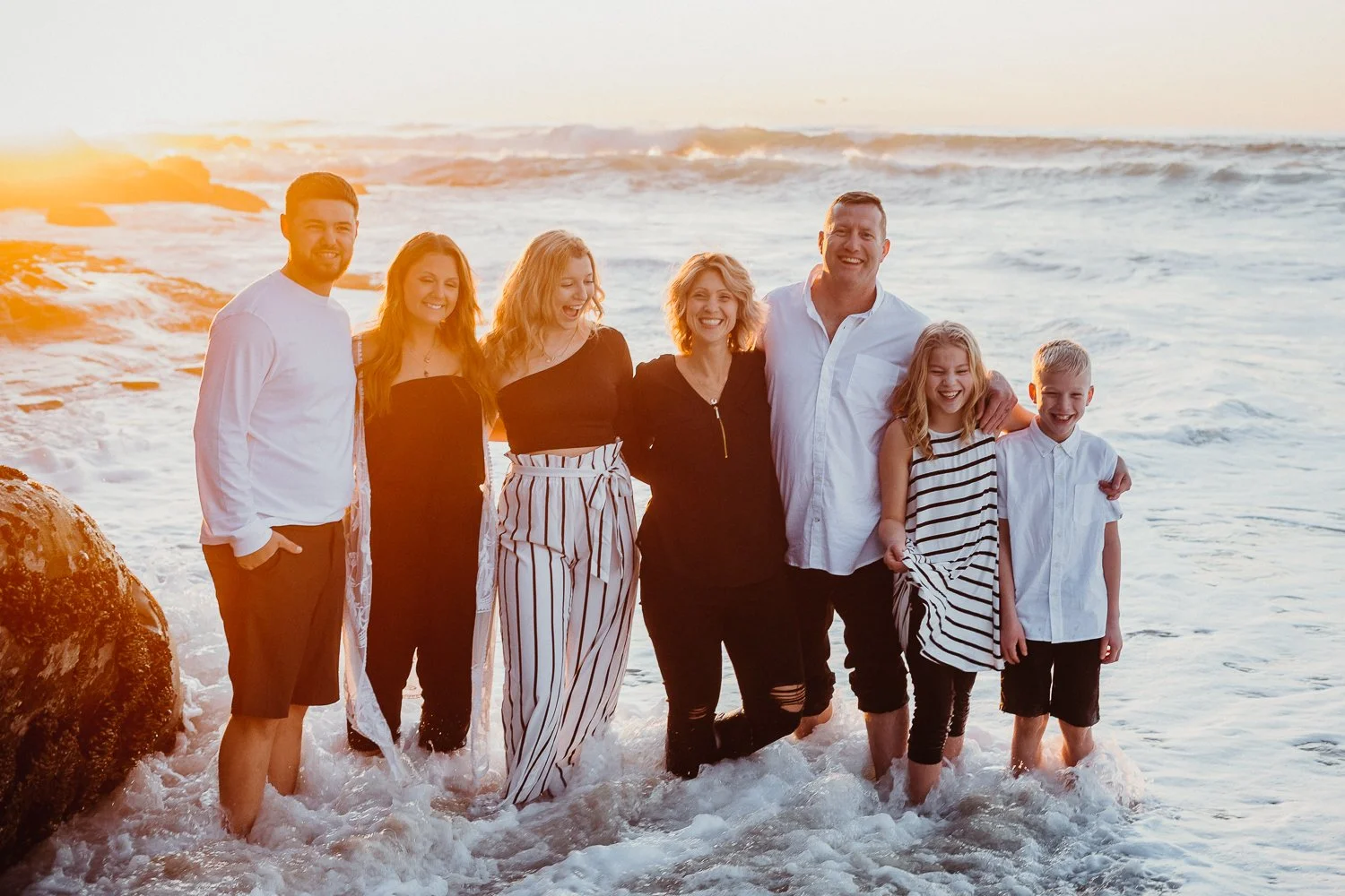 Family photography session in La Jolla on shoreline of La Jolla SHores