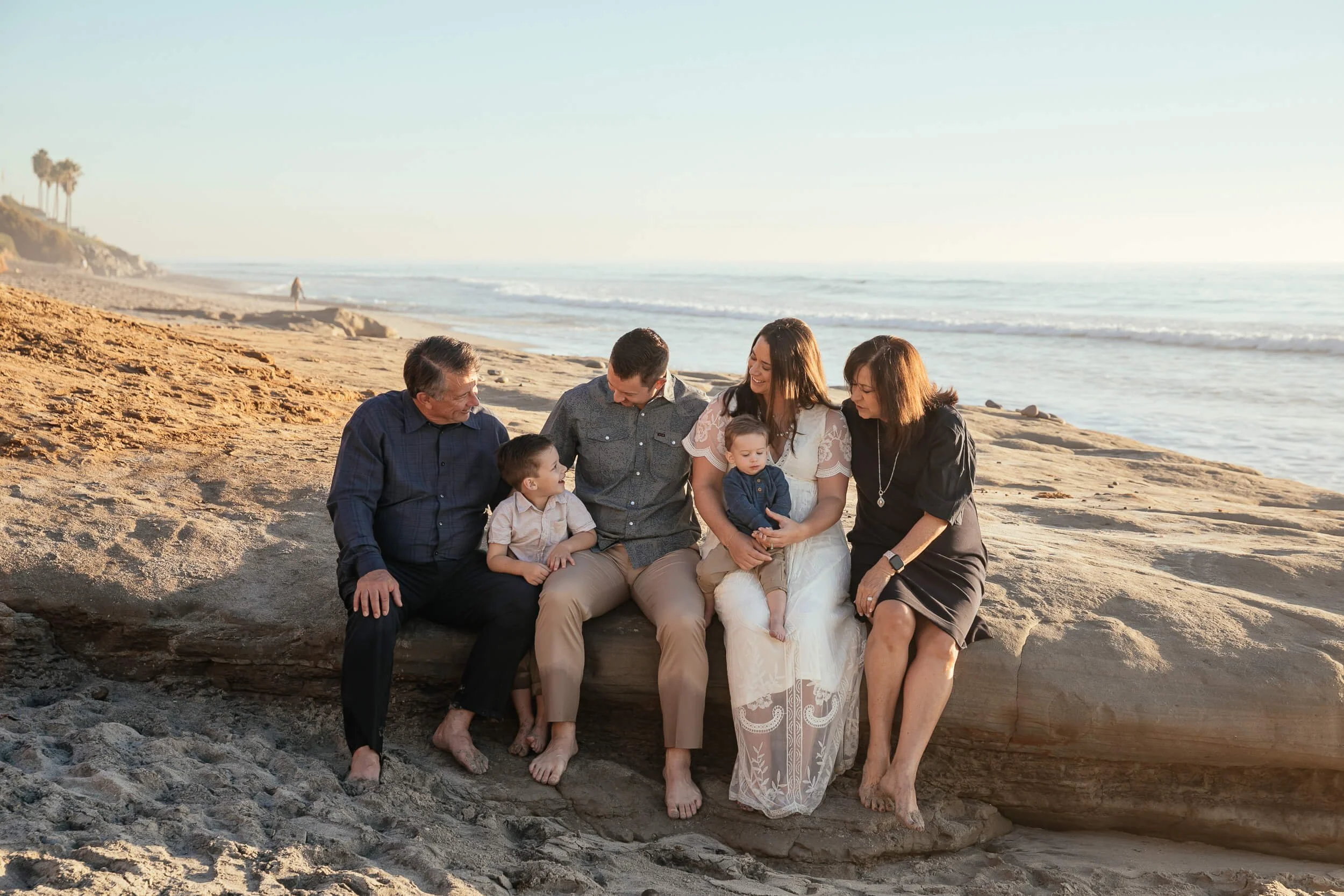 Natural candid family photography session at the beach in Carlsbad, California