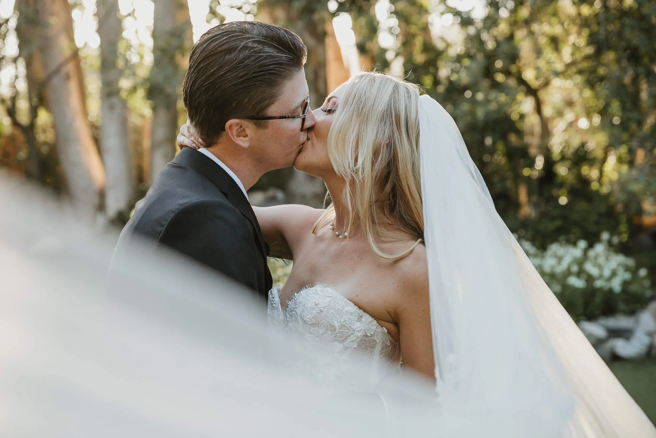 Intimate wedding portrait at Twin Oaks House & Gardens Estate Wedding photographed by San Diego wedding photographer