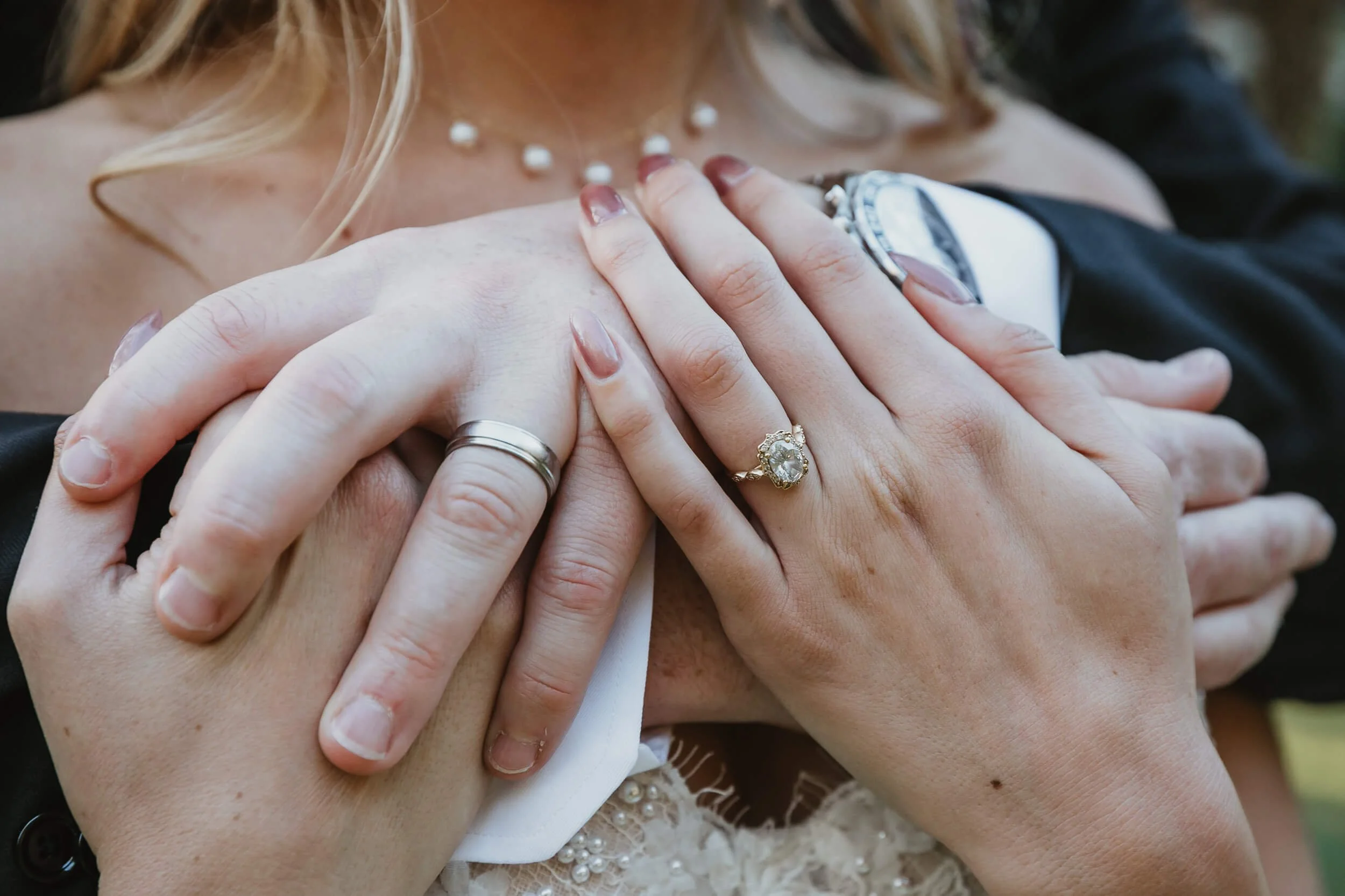 Wedding ring detail at Twin Oaks House & Gardens Estate Wedding venue