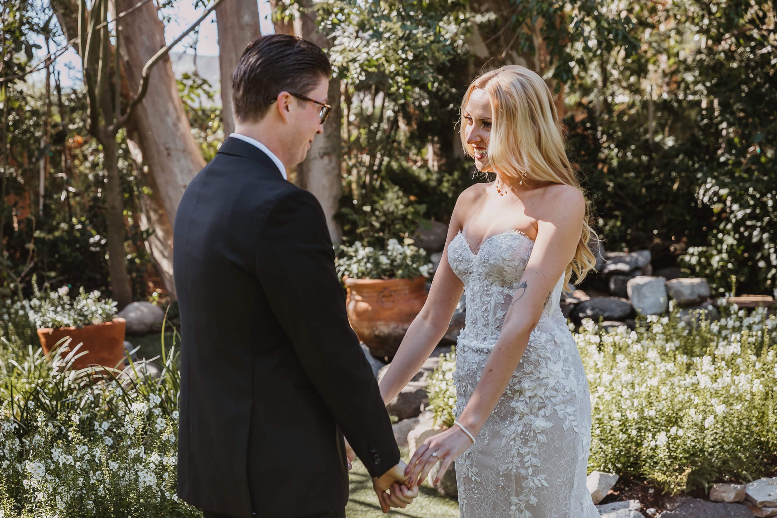 Bride and groom portrait at Twin Oaks House & Gardens Estate Wedding in San Marcos