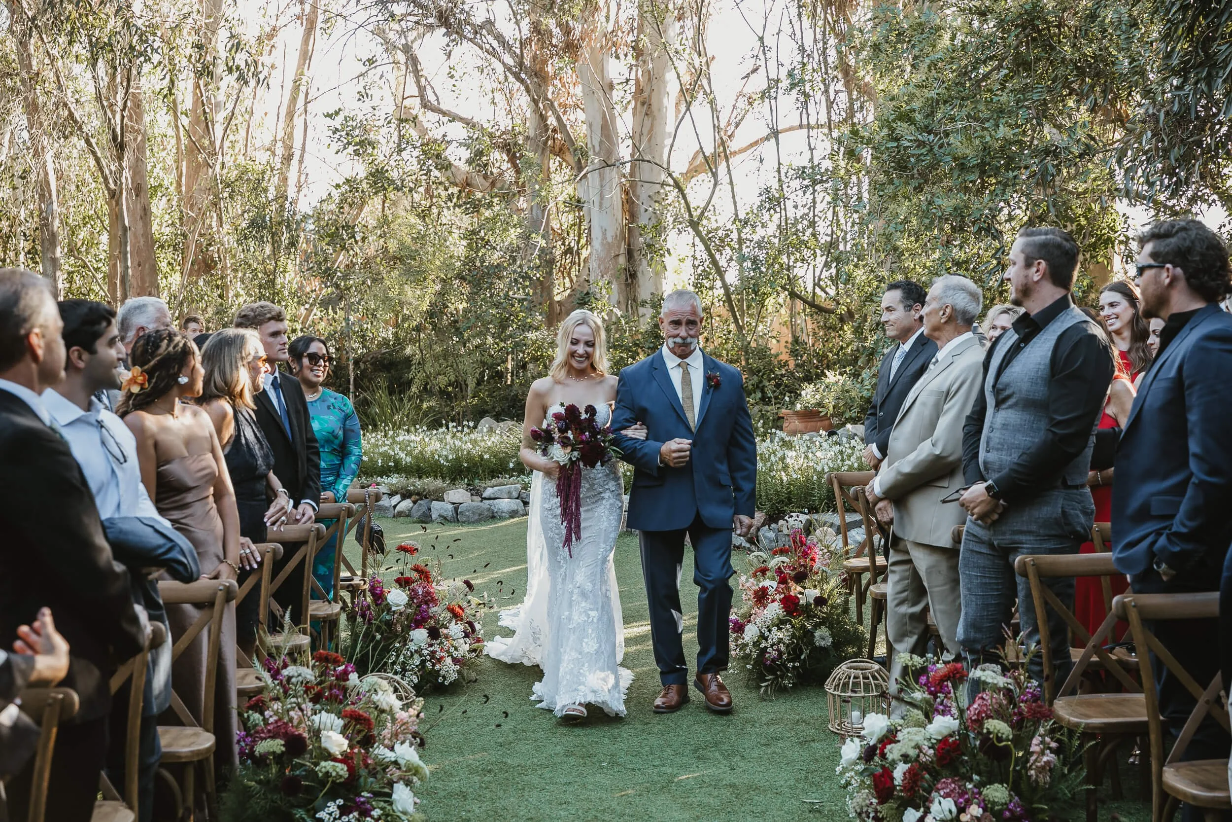 Outdoor wedding ceremony at Twin Oaks House & Gardens Estate Wedding venue