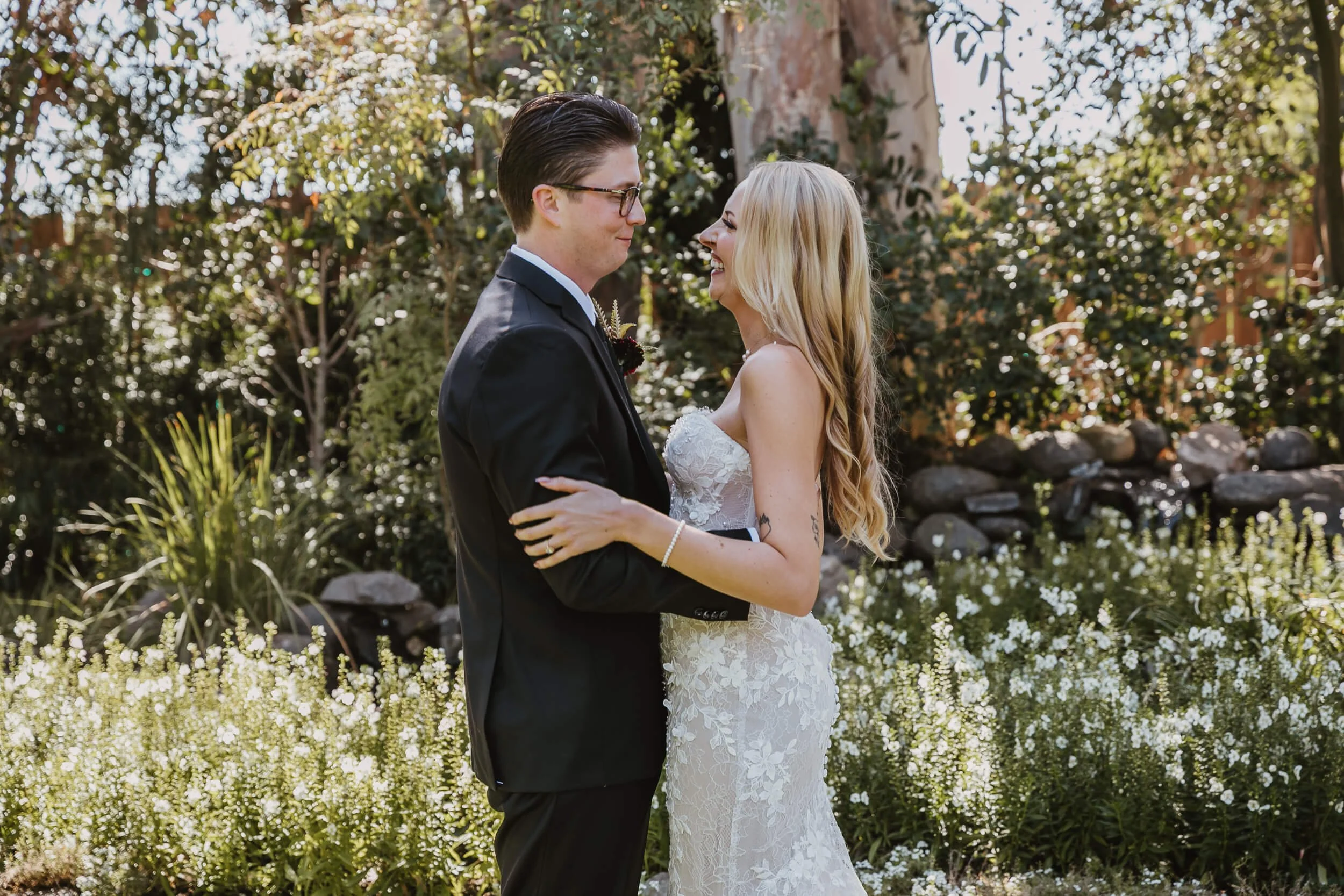 Emotional couple portrait at Twin Oaks House & Gardens Estate Wedding venue