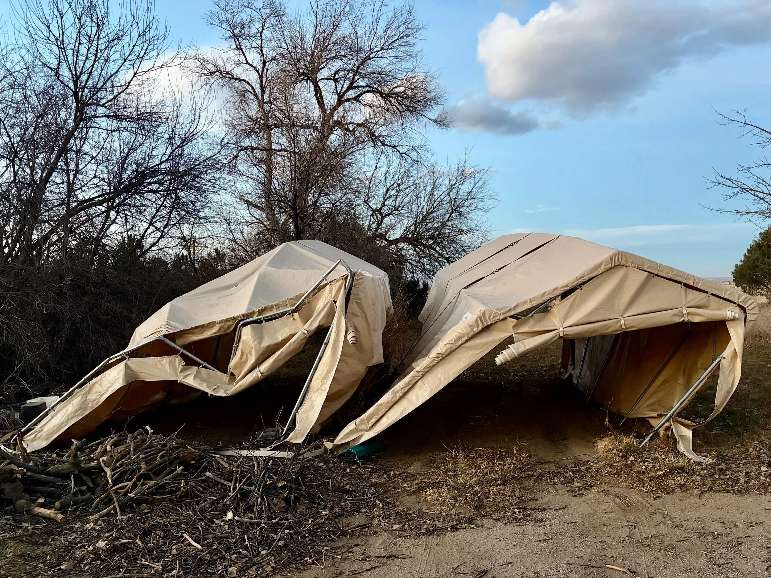 Sad carports after the windstorm