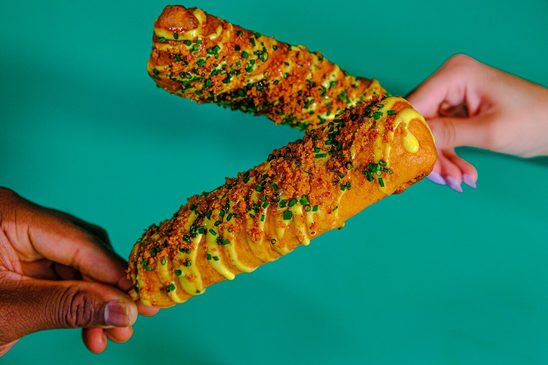 🚨 NEW MENU ITEM ALERT 🚨

'Never Cross The Streams!' - Egon 🧟&zwj;♂️. Unless in this case it is our new Cheddar-Chicken-Jalapeno Corn Dog with Sriracha Honey &amp; Brown Butter Crumble. 

Damn, just typing this sounds delicious!
Try this new menu i