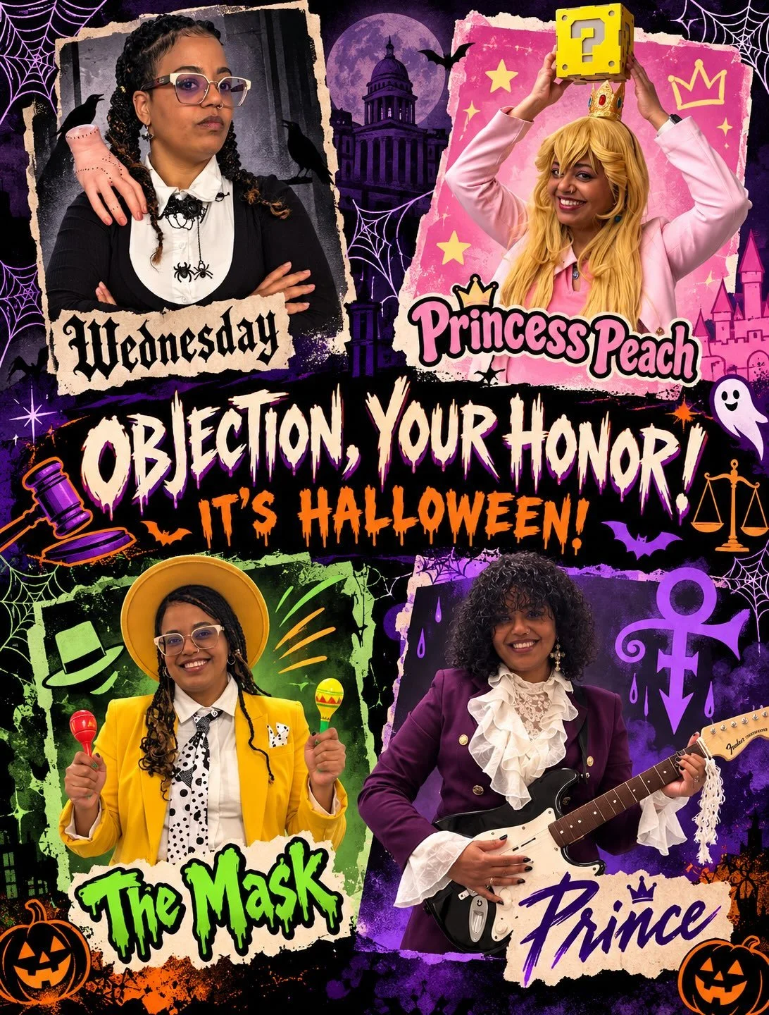 Objection, Your Honor! Halloween is officially in session! 🎃⚖️

I think this year&rsquo;s Halloween lineup might just be my favorite yet! From Wednesday Addams to Princess Peach, The Mask, and Prince, I went from the courtroom to the Mushroom Kingdo