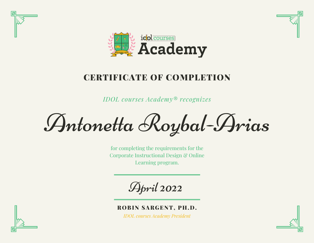 IDOL course Academy Certificate.png