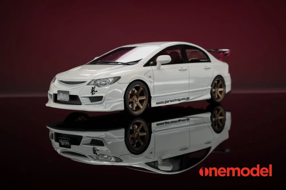 One Model 1/18 Honda Civic Type R FD2 J's Racing White — SIX6PEED