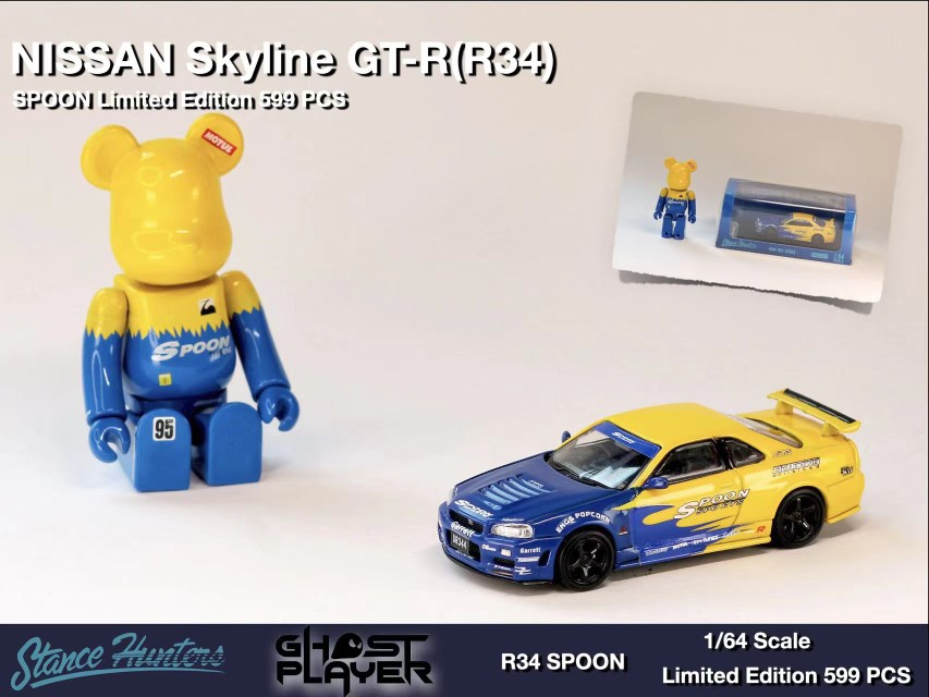 Stance Hunters 1/64 Nissan Skyline GT-R R34 Spoon With Figure
