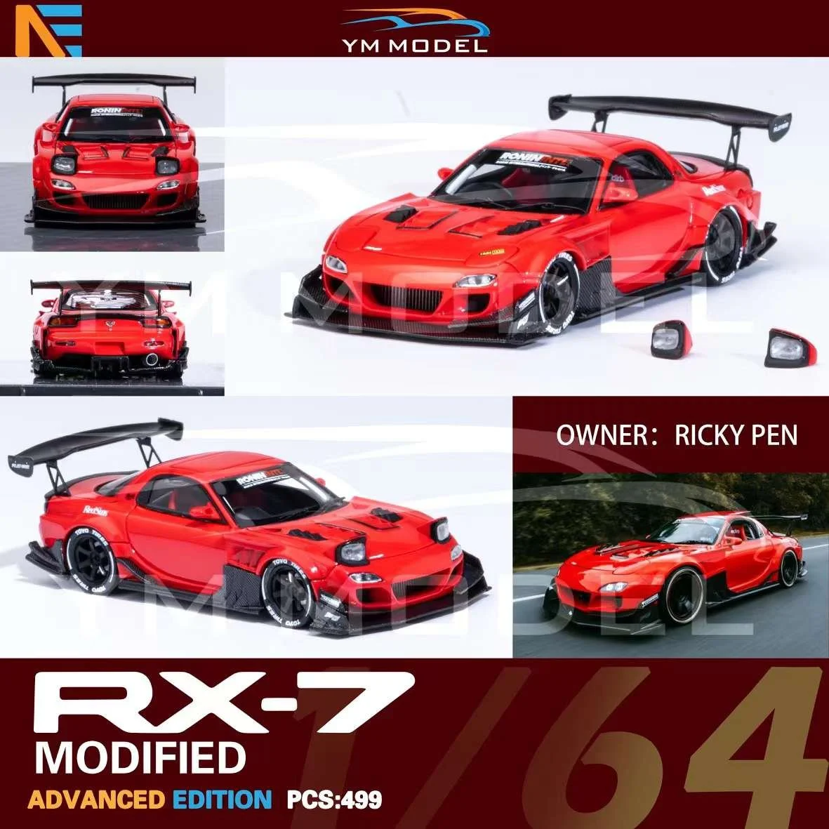 YM Model 1/64 Advance Edition Ricky Pen RX-7 FD — SIX6PEED