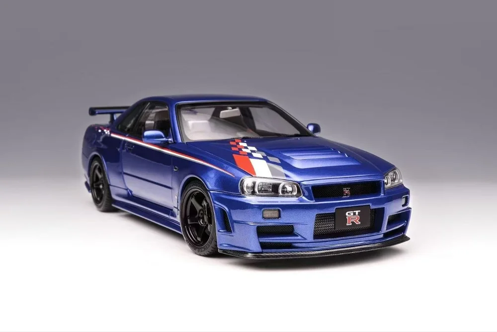 MotorHelix 1/18 Nissan Skyline GT-R R34 Z-Tune Bayside Blue — SIX6PEED