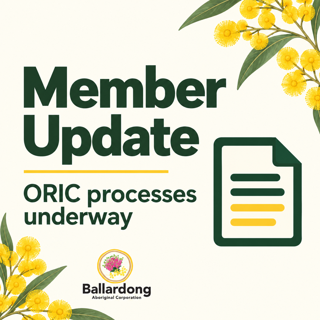 Notice to Members - ORICS processes underway