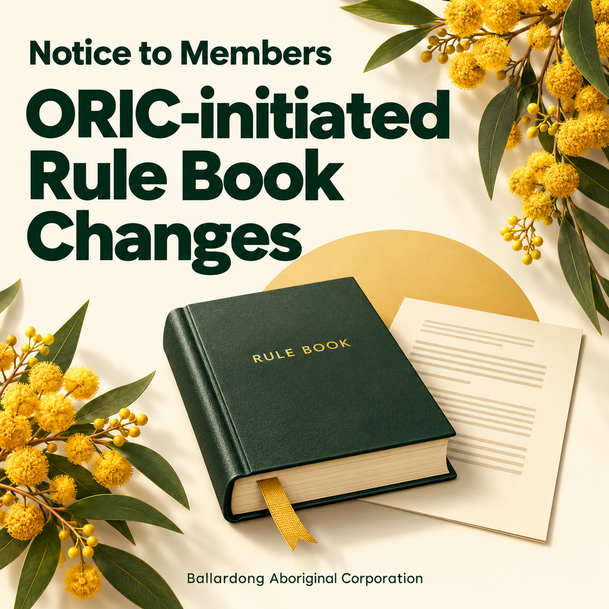Notice to Members: ORIC-initiated Rule Book changes