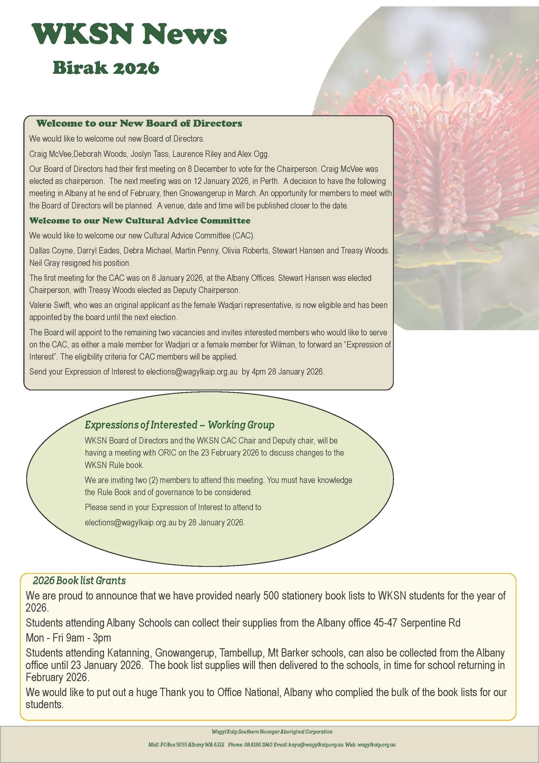 Newsletter Birak 2026