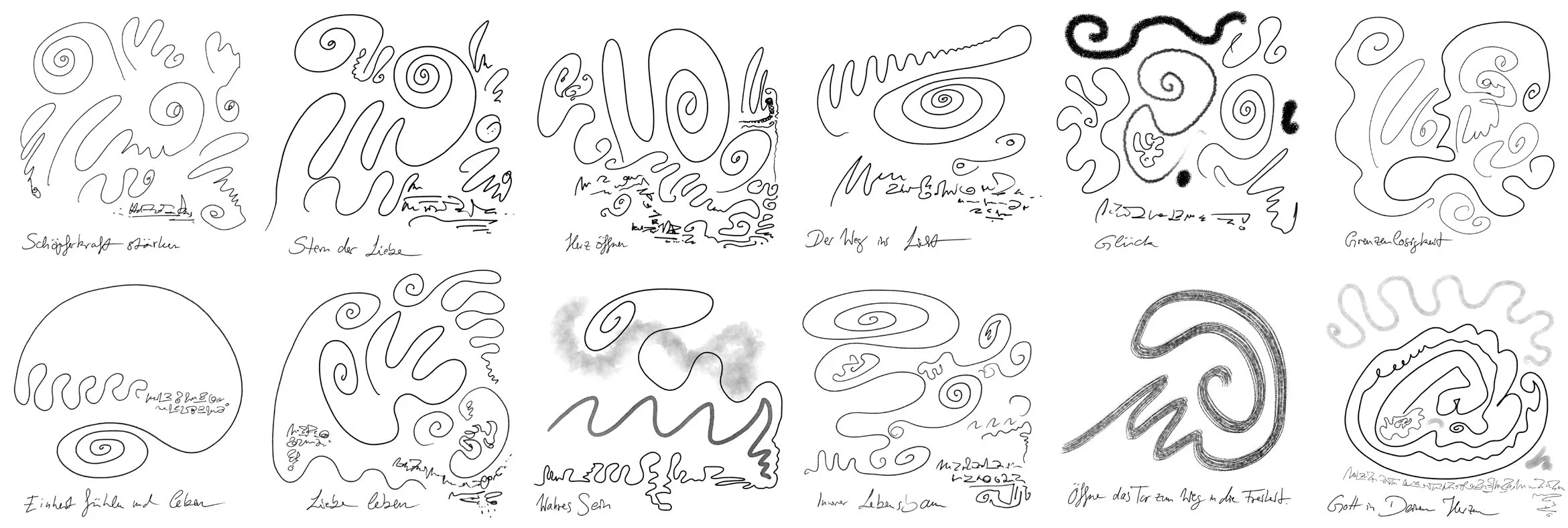 Zeichnungen – 12 Lichtsprache Energiebilder