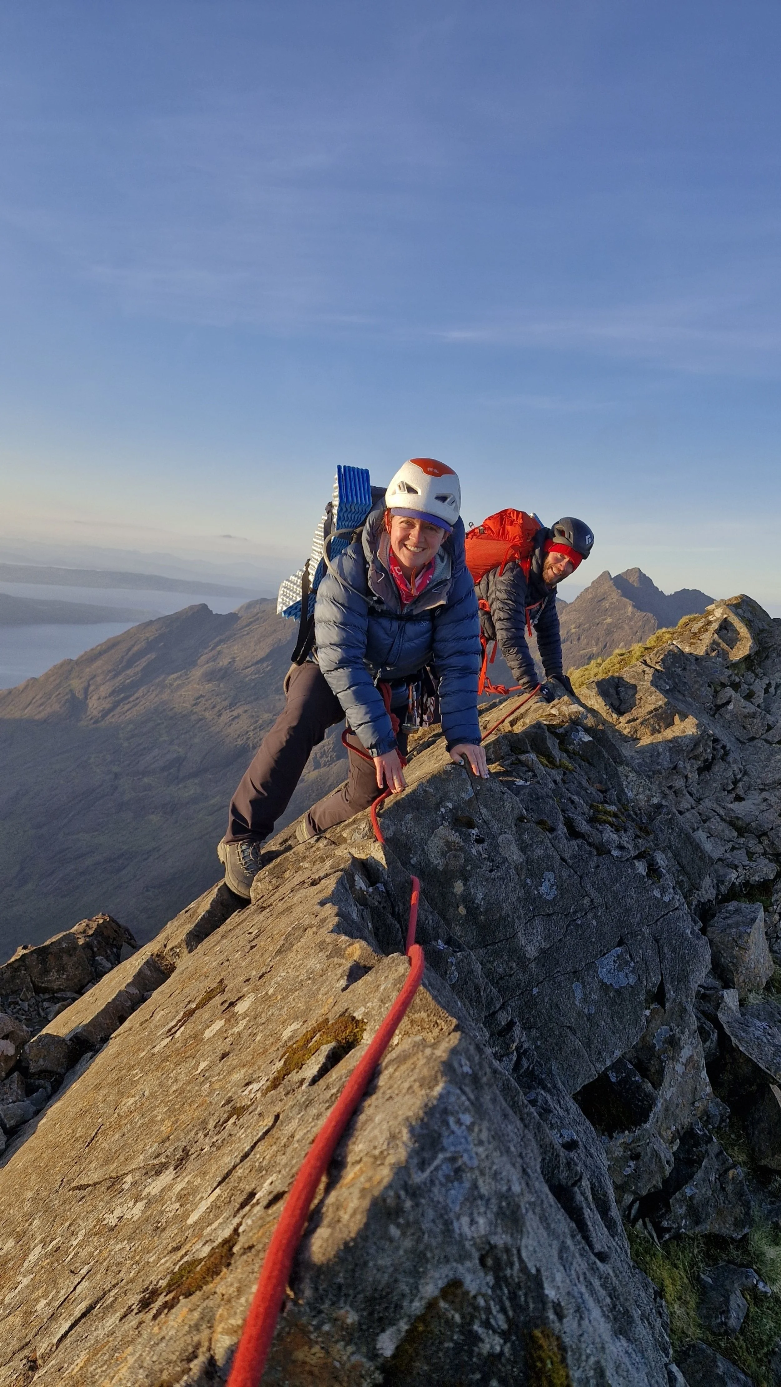 Two climbers on a Cuillin Ridge Traverse